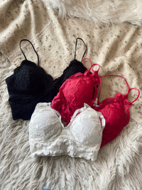 Ella Lace Scalloped Bralette- Hot Pink