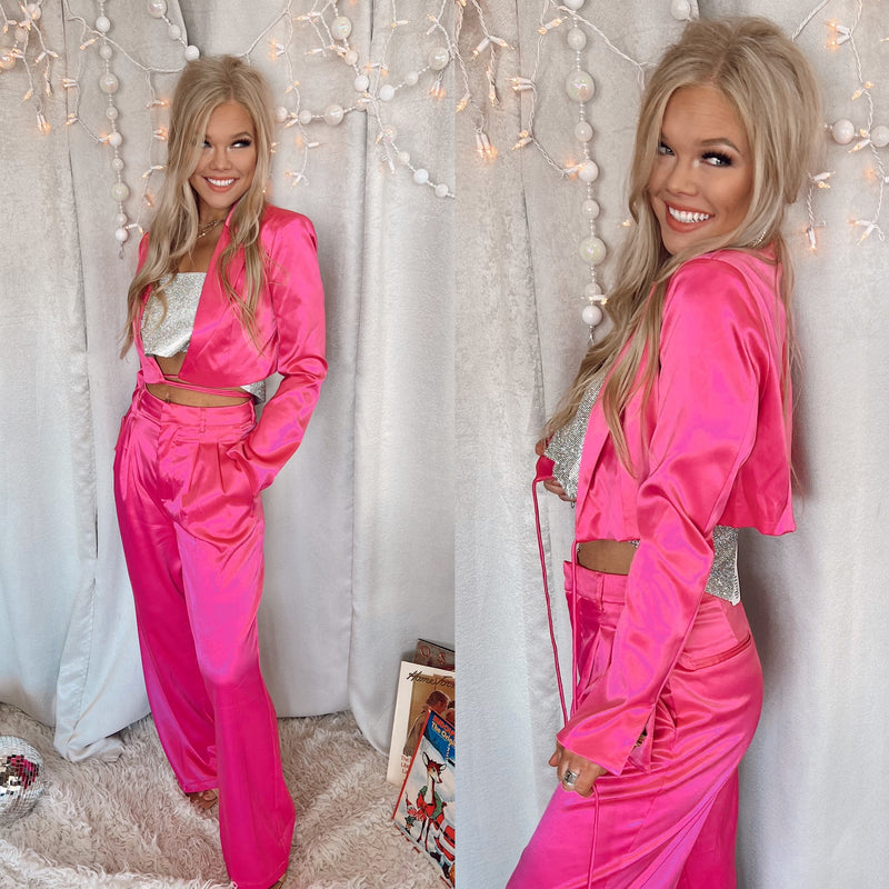 In Your Dreams Satin Blazer