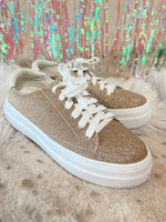 Glaring Sparkle Sneakers- Gold Glitter
