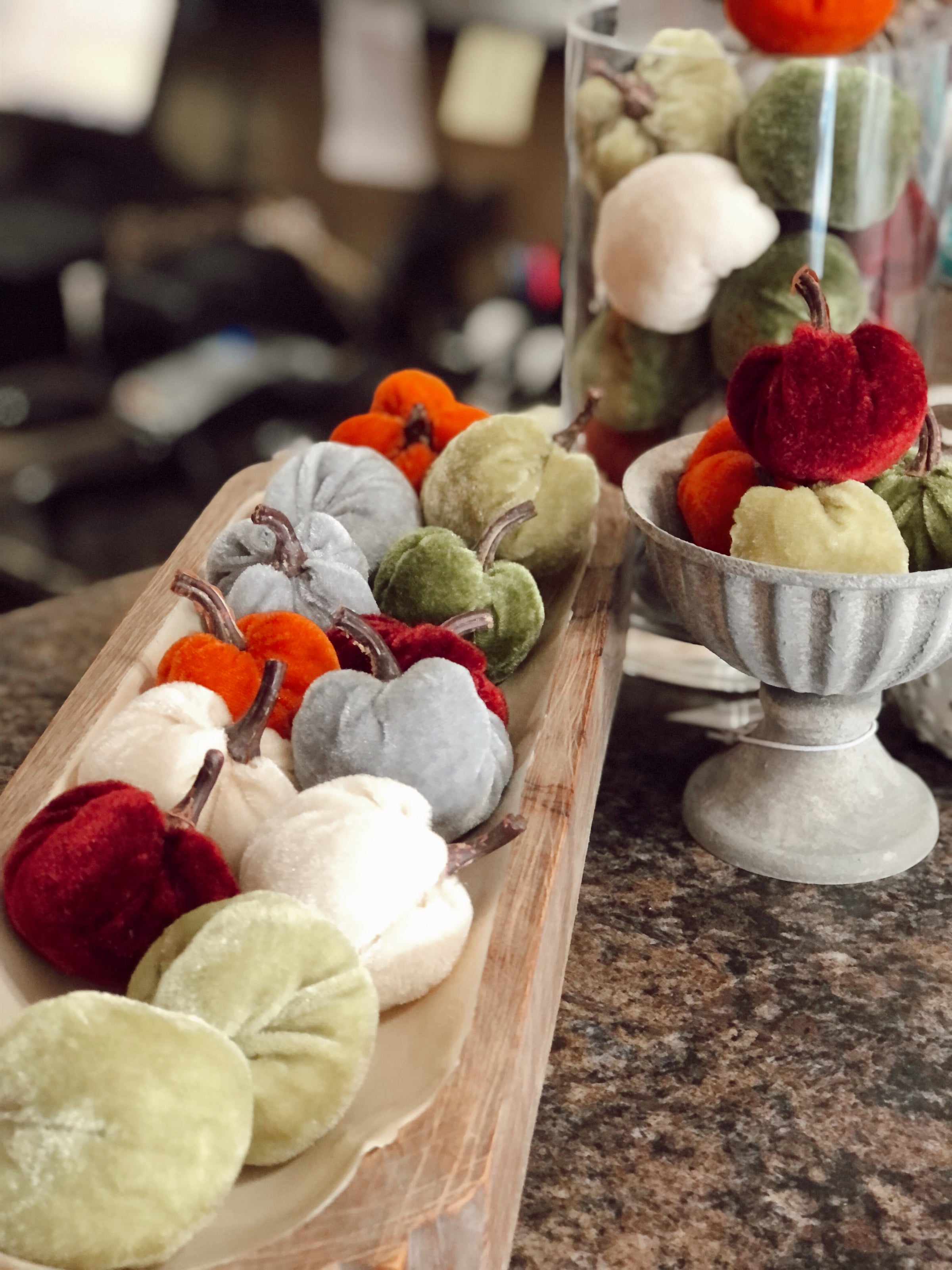 Assorted Mini Decorative / Filler Velvet Pumpkins