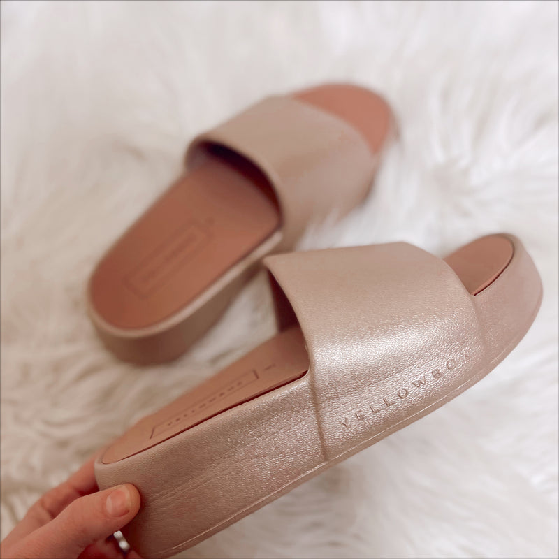 Yellow Box Torrey Slides- Blush Shimmer
