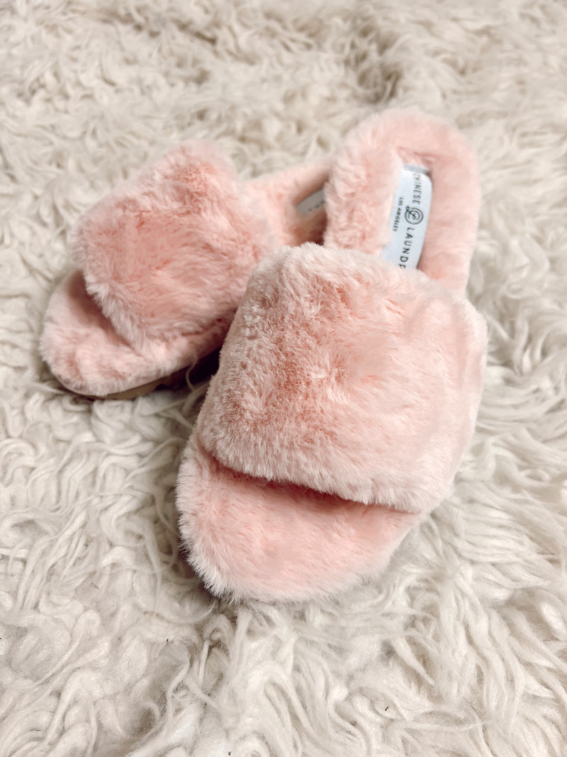 CL Rally Pink Faux Fur Slipper/Slides