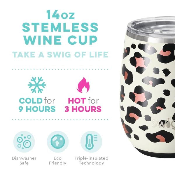 Swig Stemless Wine Cooler - Shimmer Aquamarine