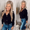 Breezy Black Buttoned Blouse