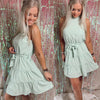 Spring Ready Sage Tiered Dress