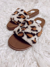 YB Felah Faux Fur Leopard Slippers / Slides